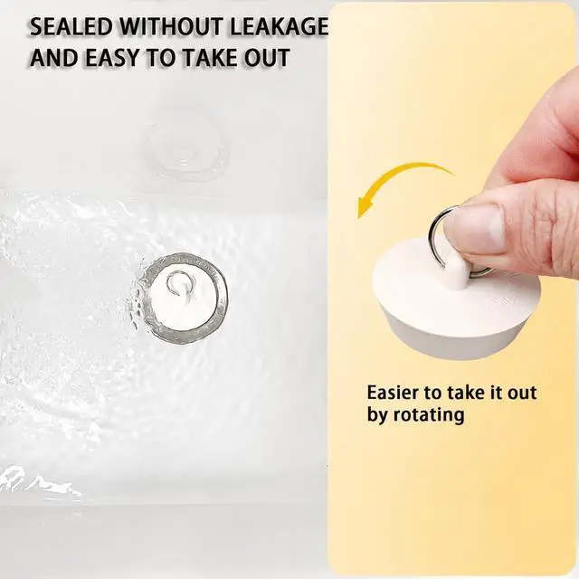 Alt view image 3 of 7 - 6 Pack Drain Stopper, Rubber Sink Stopper with Pull Ring, 6 Sizes Kitchen Sink Drain Plug, Bathtub Drain Stopper for Bathroom, Laundry Sink, Shower, Pool, Water Seal Plug White