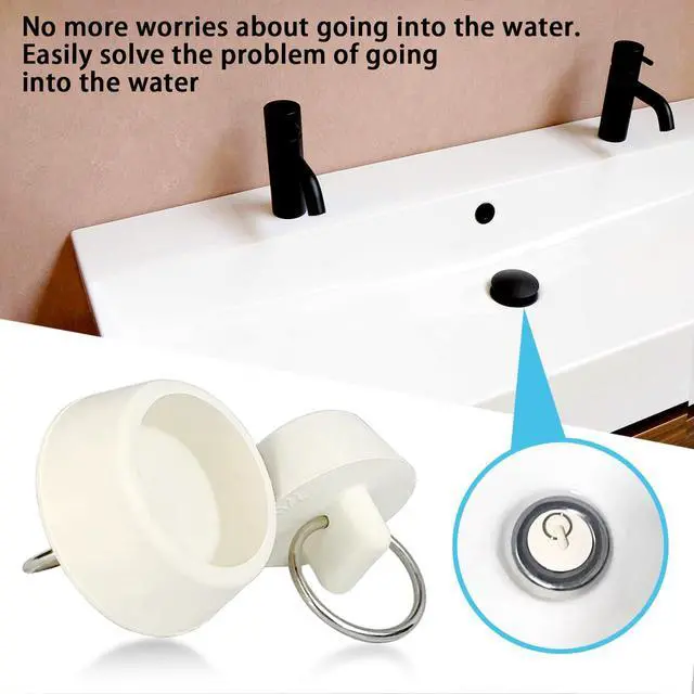 Alt view image 7 of 7 - 6 Pack Drain Stopper, Rubber Sink Stopper with Pull Ring, 6 Sizes Kitchen Sink Drain Plug, Bathtub Drain Stopper for Bathroom, Laundry Sink, Shower, Pool, Water Seal Plug White