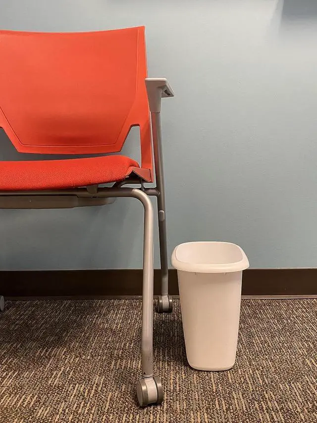 Alt view image 7 of 7 - Rubbermaid Vanity Trash Can/Wastebasket 1.5-Gallons/6-Quarts White for Under Counter/Kitchen/Office/Bedroom/Bathroom