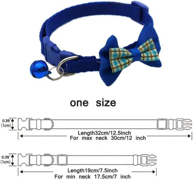 Alt view image 4 of 4 - Small Dog Collar with Bell & Bow 2-Pack Bowtie Cat Collar with Bells Pink | With Sturdy Bowtie, Removable Bell, Adjustable For XXS Xs Small Female Pet Dogs & Girl Cats Kitten