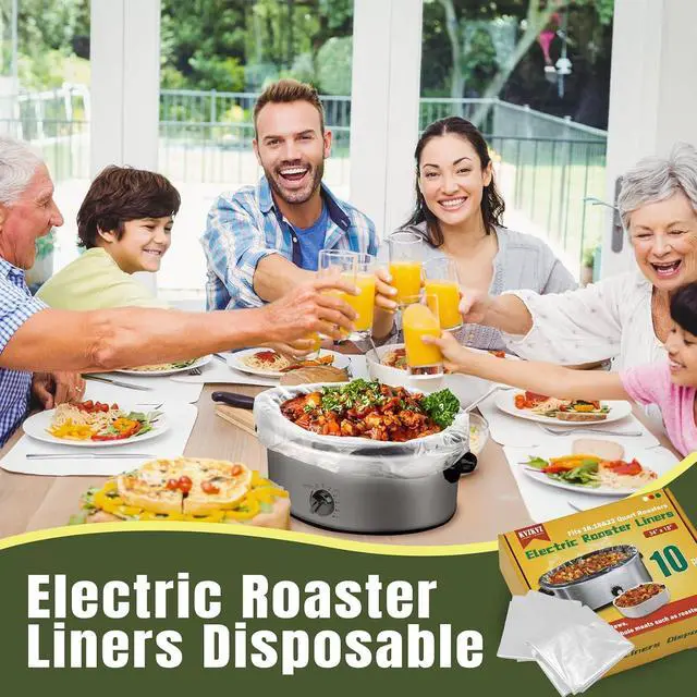 Alt view image 7 of 7 - 10 Count Electric Roaster Liners, 34" × 18", Fits 16, 18, and 22 Quart | 34" × 18" Roaster Liners Disposable, Up to 350° F, Not Suitable for Baking, Food Grade Nylon Roaster Liners