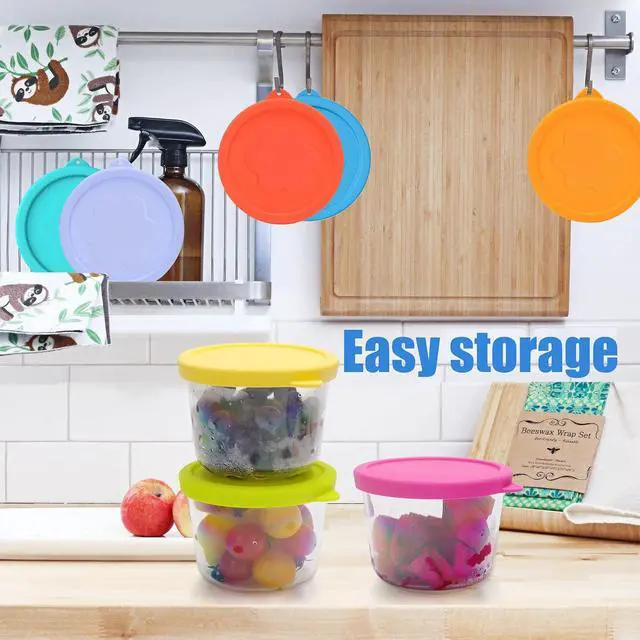 Alt view image 5 of 7 - 1 Cup Silicone Replacement Lids Storage Cover for Pyrex 7202-PC and Anchor Hocking Glass Bowls (Container not Included) 2 Pack Microwave, Dishwasher and Freezer Safe