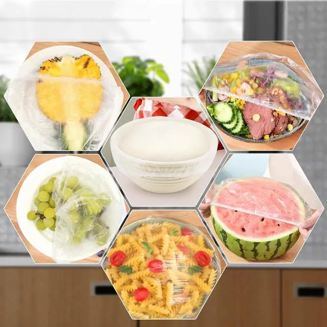 Alt view image 7 of 7 - 200pcs Reusable Shower Caps for Sourdough Bread Proofing, Plastic Covers With Elastic
