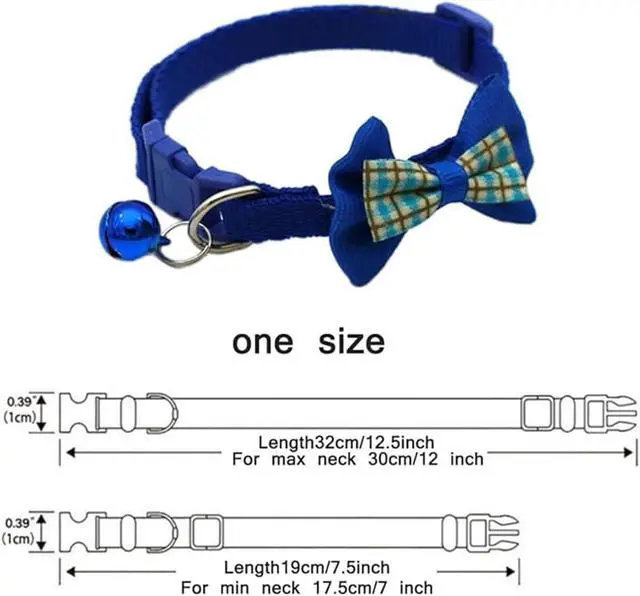 Alt view image 2 of 6 - Blue Small Dog Collar with Bell 2-Pack Bow Tie Puppy Collar with Bells for Boys Flower Kitten Cat Collars for Tiny Little XXS XS XSmall Extra Small Breed Pets Dogs Male, X-Small