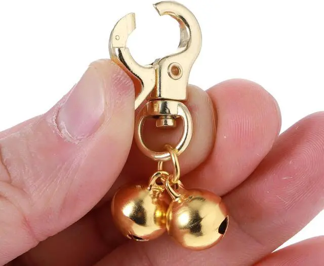 Alt view image 3 of 7 - Xthrotsenk 2 Pcs Gold Bells for Dog Collars Cat Bell for Pet Collar Pet Bell with Heavy Duty Snap Clips Pet Pendant Accessories Pet Christmas Gift Training Pet Collar Charms