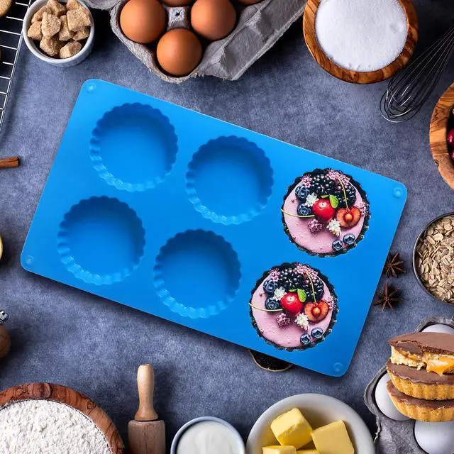 Alt view image 5 of 7 - Sidosir 3pcs Peanut Butter Cup Mold, Silicone Mini Tart Pan for Bite Size Fat Bombs, Silicone Chocolate Candy Mold for Brownie (Keto Cup)