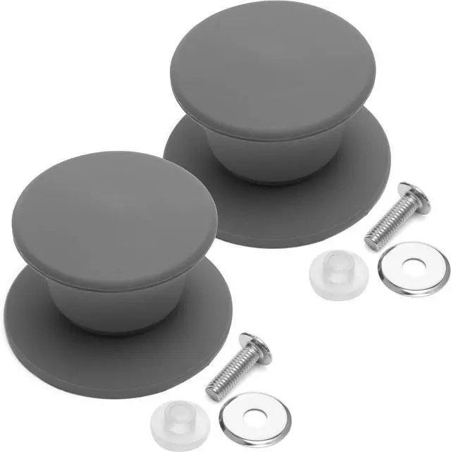 Main image of Universal Pot Pan Lid Handle Replacement, Pack of two- Silicone Heat Resistant and Non-Slip Lid Handles for Pots Pans (Pack of Two-Grey)