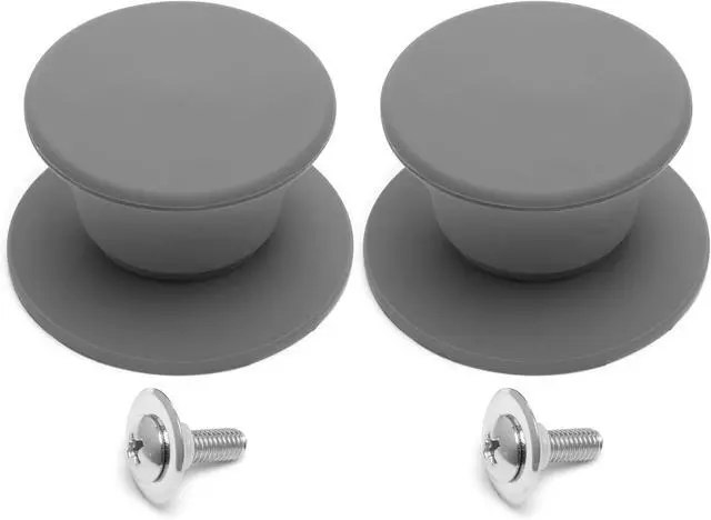 Alt view image 2 of 6 - Universal Pot Pan Lid Handle Replacement, Pack of two- Silicone Heat Resistant and Non-Slip Lid Handles for Pots Pans (Pack of Two-Grey)