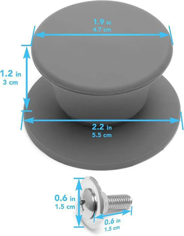 Alt view image 6 of 6 - Universal Pot Pan Lid Handle Replacement, Pack of two- Silicone Heat Resistant and Non-Slip Lid Handles for Pots Pans (Pack of Two-Grey)
