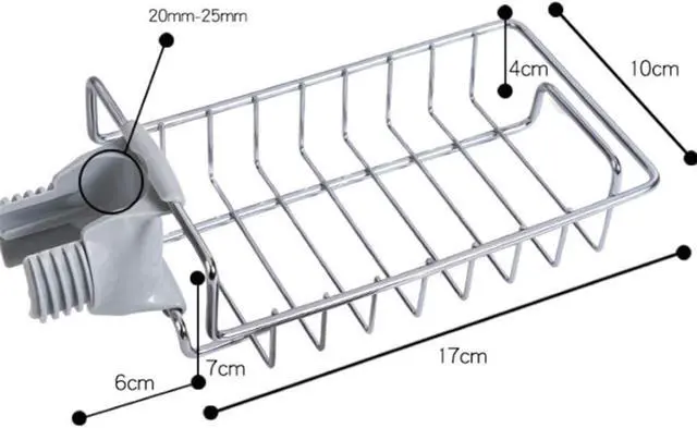 Alt view image 2 of 7 - Sink Caddy Organizer, Stainless Steel Faucet Storage Rack Sponge Holder for Kitchen Accessories(Silver)