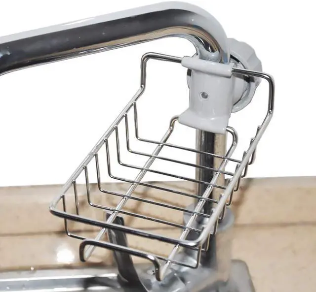 Alt view image 7 of 7 - Sink Caddy Organizer, Stainless Steel Faucet Storage Rack Sponge Holder for Kitchen Accessories(Silver)