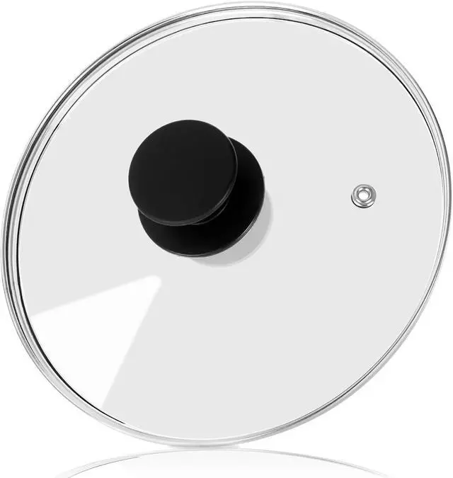 Main image of Pan Lid 8 Inch - Tempered Glass Pot Lid - Replacement Pan Cover for Cast Iron Skillets, Frying Pans, Pots and Wok, Heat Resistant Handle