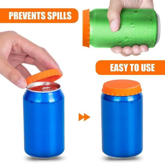 Alt view image 4 of 7 - YGAOHF Soda Can Lids, 8 Pack Silicone Soda Can Covers Lids to Keep Carbonation, Reusable Pop Soda Can Lid, Can Caps to Keep Drinks Fresh, Fits Standard Beverage Cans (Bright Color)