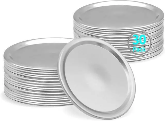 Main image of VIBRATITE 30 Count 70MM Regular Mouth Mason Jar Canning Lids | Split-Type Metal Lids, Silicone Sealing Rings, Leak-Proof, Food Preservation, Pressure Canning, Water Bath, Fits Ball & Kerr
