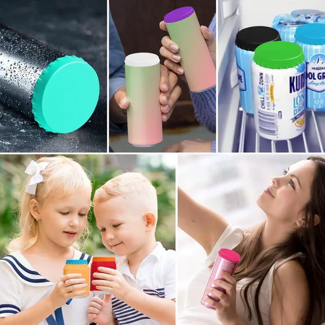 Alt view image 7 of 7 - YGAOHF Soda Can Lids, 8 Pack Silicone Soda Can Covers Lids to Keep Carbonation, Reusable Pop Soda Can Lid, Can Caps to Keep Drinks Fresh, Fits Standard Beverage Cans (Bright Color)
