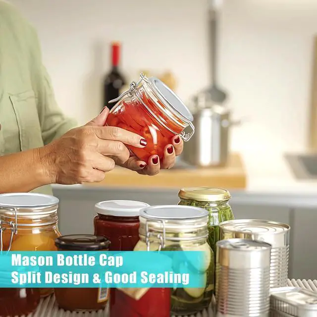 Alt view image 3 of 7 - VIBRATITE 30 Count 70MM Regular Mouth Mason Jar Canning Lids | Split-Type Metal Lids, Silicone Sealing Rings, Leak-Proof, Food Preservation, Pressure Canning, Water Bath, Fits Ball & Kerr