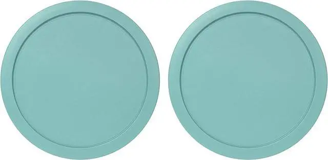 Main image of Replacement Lids fits Pyrex 2-Cup Glass Food Storage Container Bowls, 5-Inch Plastic Round Lids Covers for Pyrex 7200-PC, Airtight & Leakproof (2-Pack, Turquoise)
