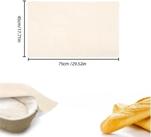 Alt view image 2 of 6 - Cotton Bread Towels for Baking Sourdough - 17.7 x 29.5 inch Unbleached Bread Basket Flour Sack Towels for Proofing Cover Pastry Proofing Cloth for Baguettes, Loaves, Ciabatta
