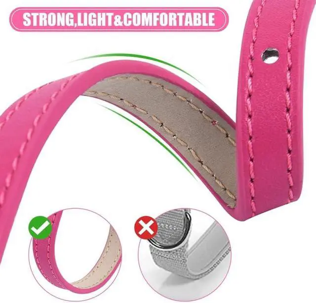 Alt view image 4 of 7 - XXS Dog Collar Teacup Dog Collar, Pink Dog Collars, Teacup Dog Collars for Small Dogs Cats, Pink, 3/8 inch Width | Dog Collars, Teacup Dog Collars for Small Dogs Cats