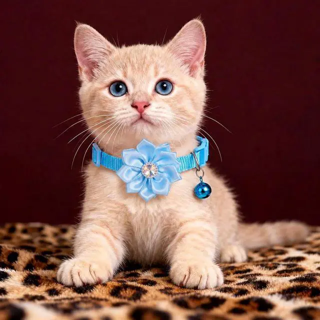 Alt view image 4 of 7 - 2 Pcs XXSmall Dog Collar with Bell, Blue Bow Extra Small Collar Lightweight XXS Cute Girl Kitten Collars Adjustable Dogs Collars with Bowtie for Small Puppy Kitten Pets Indoor Outdoor Decoration