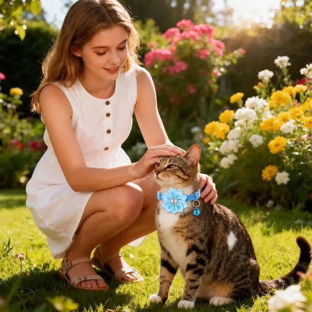 Alt view image 6 of 7 - 2 Pcs XXSmall Dog Collar with Bell, Blue Bow Extra Small Collar Lightweight XXS Cute Girl Kitten Collars Adjustable Dogs Collars with Bowtie for Small Puppy Kitten Pets Indoor Outdoor Decoration