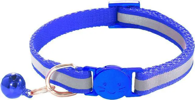 Alt view image 4 of 5 - 2 Pack Breakaway Cat Collars with Bells, Reflective Design and Claw Print Design, Safety Buckle Kitten Collars Adjustable from 7.5 to 12.5 Inches (Navy Blue)