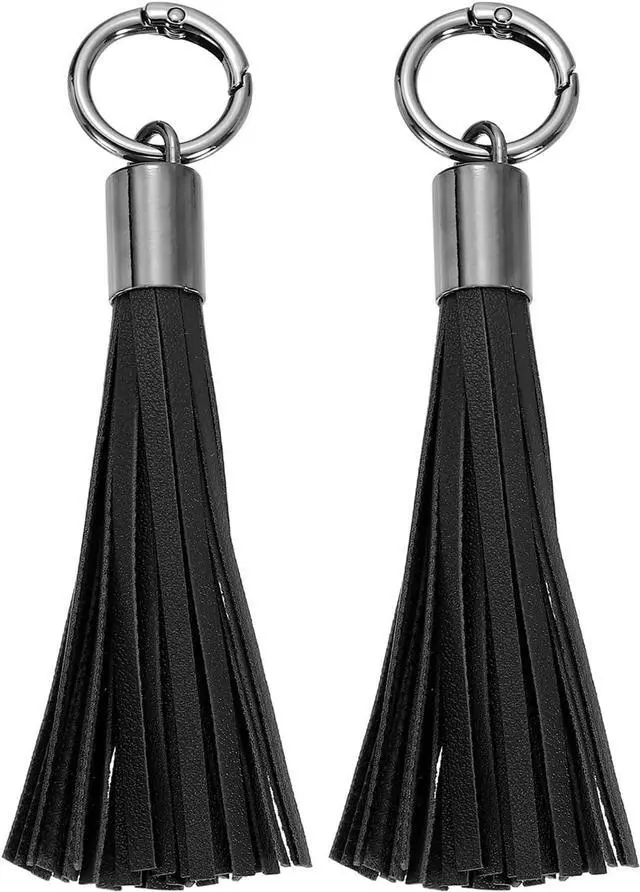 Main image of uxcell Leather Keychain Tassels, Women Tassel Bag Charm for Handbag Purse DIY Craft Making
