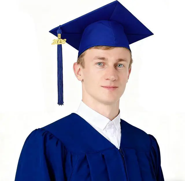 Alt view image 3 of 4 - 10 Pcs Bulk Graduation Tassels with Year Charm (Royal Blue) | Graduation Cap Accessories, Class of 2026, Academic Ceremony Decorations, Polyester Fabric, 15.7 Inches Long, Photo Prop