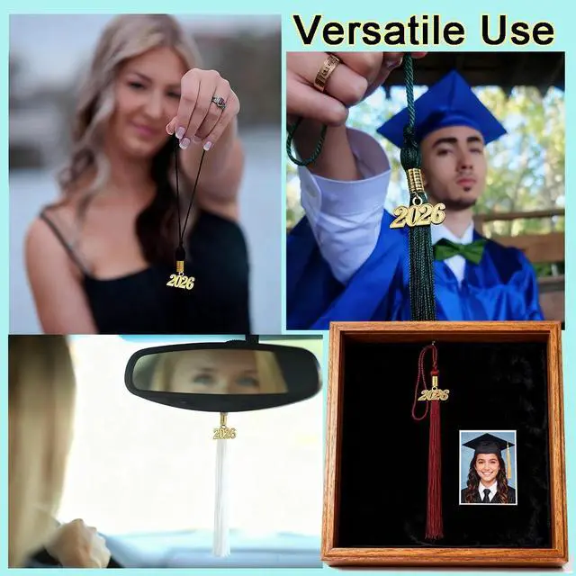 Alt view image 4 of 4 - 10 Pcs Bulk Graduation Tassels with Year Charm (Royal Blue) | Graduation Cap Accessories, Class of 2026, Academic Ceremony Decorations, Polyester Fabric, 15.7 Inches Long, Photo Prop
