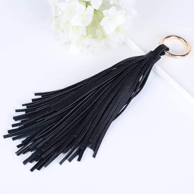 Alt view image 2 of 4 - Women Leather Tassel Keychain Car Keyring Holder Bag Wallet Purse Decorations