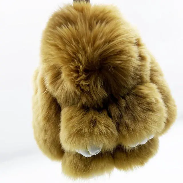 Alt view image 7 of 7 - Bunny Keychain Cute Rex Rabbit Fur Keychain Car Handbag Keyring