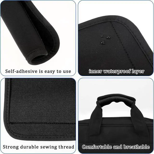 Alt view image 3 of 7 - 2 Pack Luggage Handle Wrap for Suitcase, Black Luggage Handle Wraps Comfortable Neoprene Suitcase Identifiers Tags Luggage Makers Covers Travel Accessories for Easy Identifying