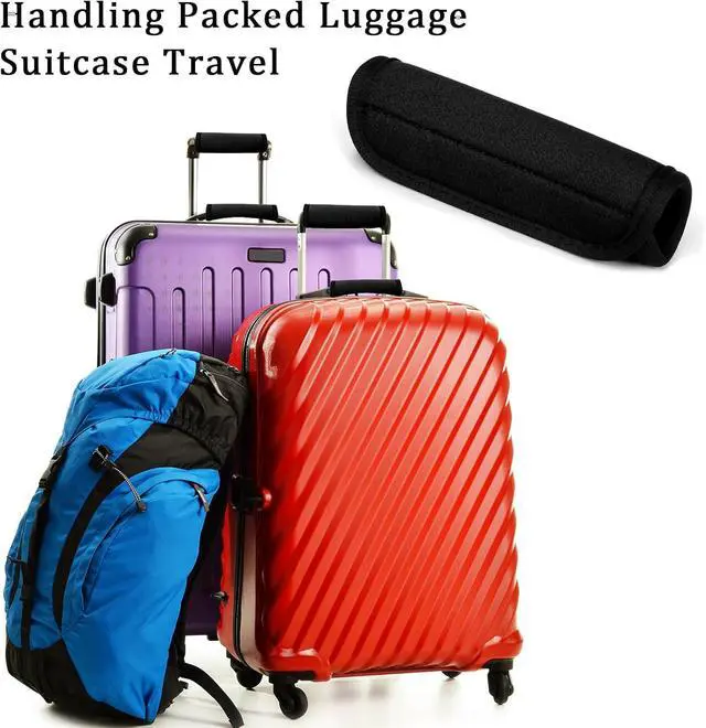 Alt view image 4 of 7 - 2 Pack Luggage Handle Wrap for Suitcase, Black Luggage Handle Wraps Comfortable Neoprene Suitcase Identifiers Tags Luggage Makers Covers Travel Accessories for Easy Identifying
