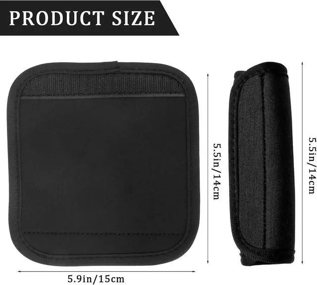 Alt view image 2 of 7 - 2 Pack Luggage Handle Wrap for Suitcase, Black Luggage Handle Wraps Comfortable Neoprene Suitcase Identifiers Tags Luggage Makers Covers Travel Accessories for Easy Identifying