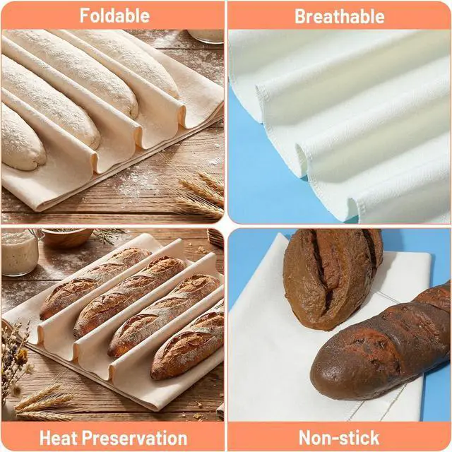Alt view image 4 of 7 - 1PCS Tea Towels for Baking Sourdough 29 X 17 Inch Linen Cloth Bread Sourdough Towels Pastry Cloth for Dough, Baguettes, Loaves, Pastry, Homemade Bread