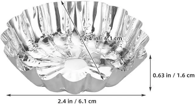 Alt view image 2 of 7 - MAGICLULU Disposable Egg Tart Trays Foil Egg Tart Molds Aluminum Foil Trays 2.40 X 2.40 X 0.62 in Mini Trays for Baking Jelly Pudding Muffins Cupcakes Afternoon Tea Family Dinners