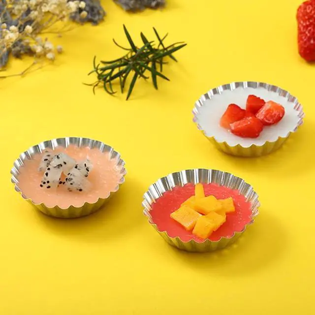 Alt view image 3 of 7 - MAGICLULU Disposable Egg Tart Trays Foil Egg Tart Molds Aluminum Foil Trays 2.40 X 2.40 X 0.62 in Mini Trays for Baking Jelly Pudding Muffins Cupcakes Afternoon Tea Family Dinners