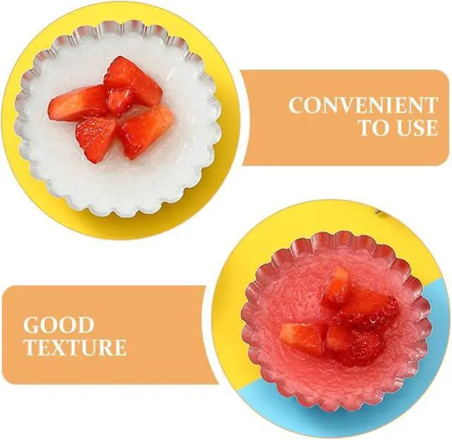 Alt view image 6 of 7 - MAGICLULU Disposable Egg Tart Trays Foil Egg Tart Molds Aluminum Foil Trays 2.40 X 2.40 X 0.62 in Mini Trays for Baking Jelly Pudding Muffins Cupcakes Afternoon Tea Family Dinners