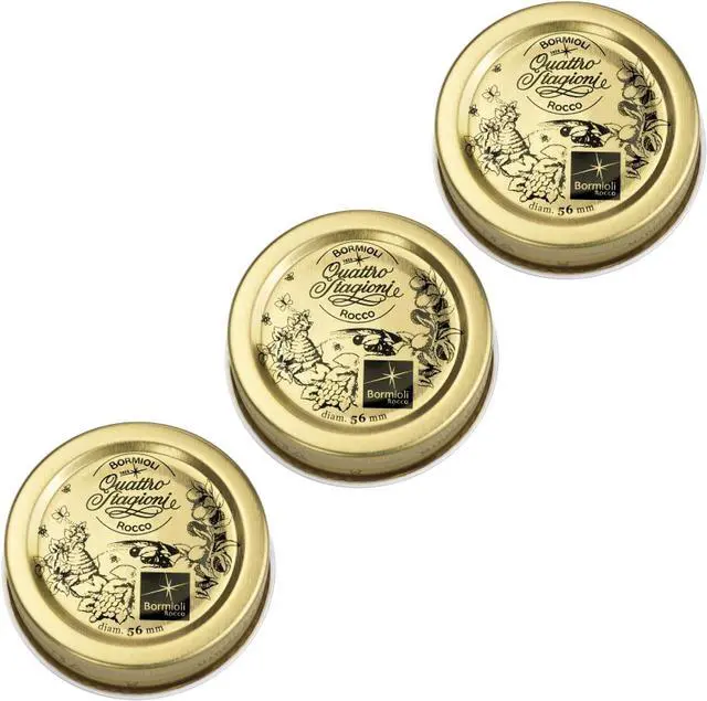 Main image of Bormioli Rocco Quattro Stagioni Extra Lids, 3 Pack - Replacement 56mm - 2.2 Inch Sealing Tops, Ideal for Home Canning & Food Storage - Hand Wash Only