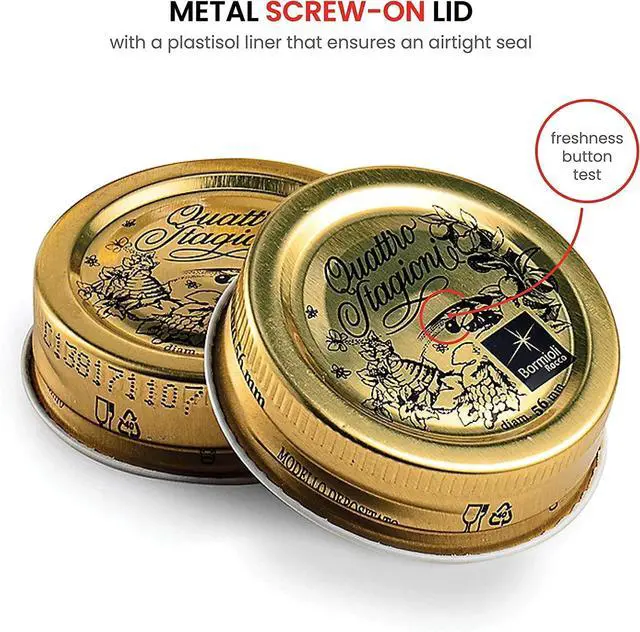 Alt view image 2 of 7 - Bormioli Rocco Quattro Stagioni Extra Lids, 3 Pack - Replacement 56mm - 2.2 Inch Sealing Tops, Ideal for Home Canning & Food Storage - Hand Wash Only