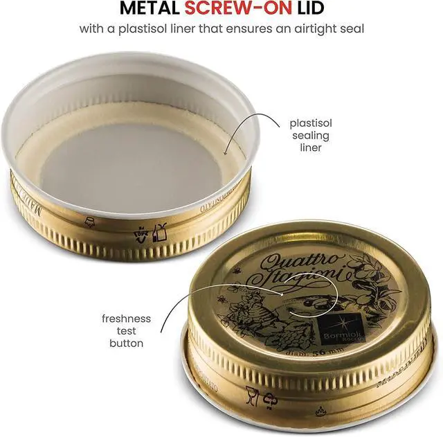 Alt view image 4 of 7 - Bormioli Rocco Quattro Stagioni Extra Lids, 3 Pack - Replacement 56mm - 2.2 Inch Sealing Tops, Ideal for Home Canning & Food Storage - Hand Wash Only