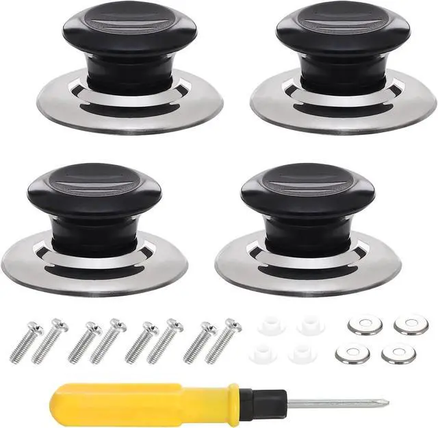 Main image of 4 Pcs Pot Lid Knobs, Universal Pot Lid Top Replacement Knobs, Kitchen Cookware Universal Replacement Pan Lid Holding Handles for rival Crockpot Casserole Glass Saucepan Kettle - Heat Resistant
