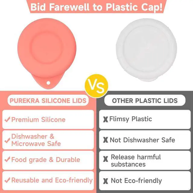 Alt view image 4 of 7 - 6 Pack Silicone Glass Bottle Replacement Caps, 48mm Diameter Bottle Lids Fit Stanpac & Libbey & Stock Your Home & The Dairy Shoppe Milk Glass Bottles. Reusable and Airtight Bottle Caps