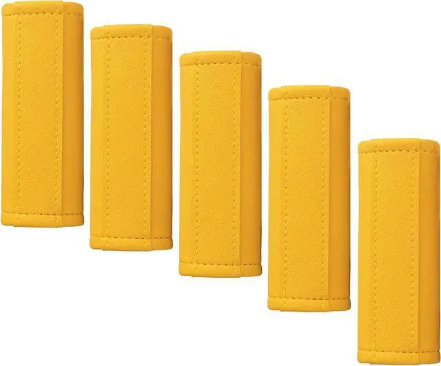 Main image of Luggage Handle Wrap 5 Pack-Leather Luggage Handle Wraps for Suitcase/Handbag/Duffel Bag/Car Bright Luggage Identfier/Handle Covers/Grips Luggage Accessories for Travel 3.0 (Yellow)