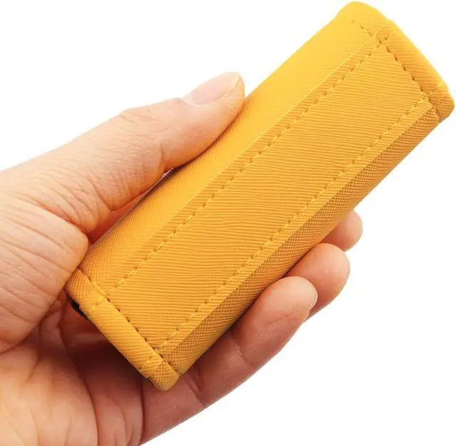 Alt view image 4 of 7 - Luggage Handle Wrap 5 Pack-Leather Luggage Handle Wraps for Suitcase/Handbag/Duffel Bag/Car Bright Luggage Identfier/Handle Covers/Grips Luggage Accessories for Travel 3.0 (Yellow)