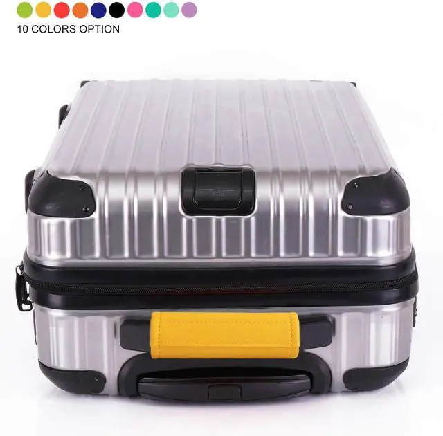 Alt view image 5 of 7 - Luggage Handle Wrap 5 Pack-Leather Luggage Handle Wraps for Suitcase/Handbag/Duffel Bag/Car Bright Luggage Identfier/Handle Covers/Grips Luggage Accessories for Travel 3.0 (Yellow)