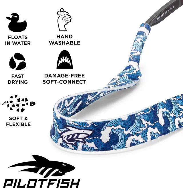 Alt view image 3 of 6 - Pilotfish Neoprene Sunglasses Strap Neoprene Eyewear Retainer, Secure Floating Sunglass Cord with Anti-Slip Ends