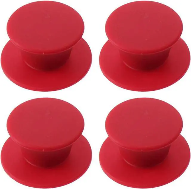 Main image of 4Pcs Universal Pot Lid Knobs,Silicone Pan Lid Handles Non-Slip Pot Handles,Easy to Install,Durable Pan Replacement Parts for Kitchen Cookware(Red)