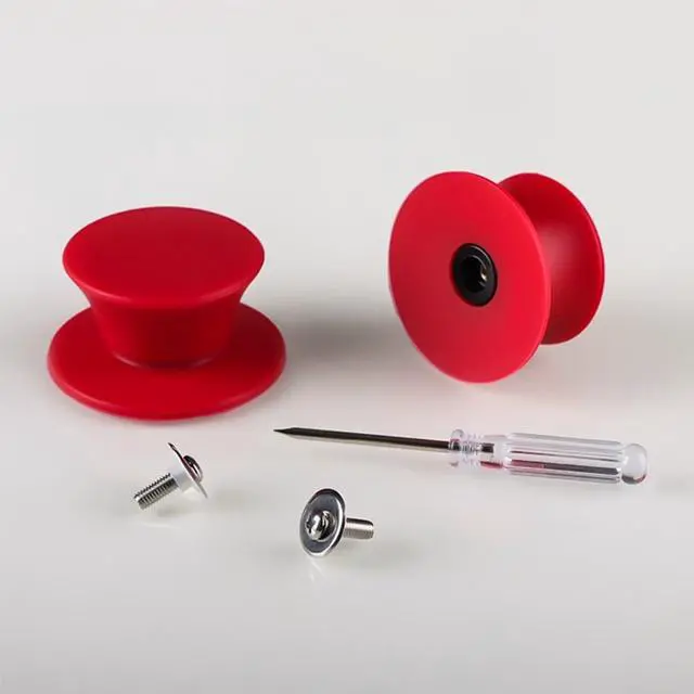 Alt view image 3 of 7 - 4Pcs Universal Pot Lid Knobs,Silicone Pan Lid Handles Non-Slip Pot Handles,Easy to Install,Durable Pan Replacement Parts for Kitchen Cookware(Red)