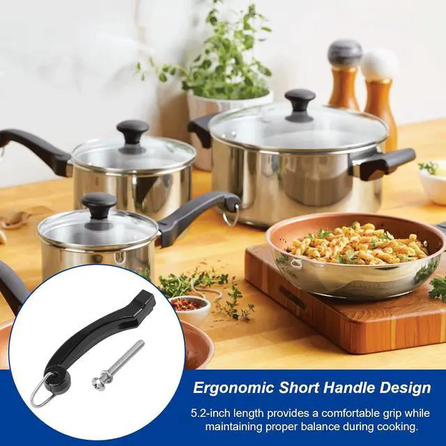 Alt view image 7 of 7 - P08-031 Saucepan Handle Replacement (Short) Fits for Farberware 1, 1.5, 2 and 2.5 quart Pan, Pots and Cookware | Durable Pot Replacement parts | Saucepan Handles for Kitchen Cooking with Screw